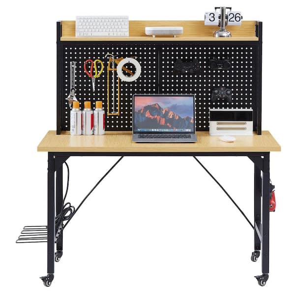 Siavonce 48 in. Adjustable Workbench with pegboard, Heavy Duty