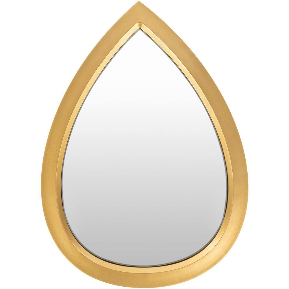Gold Oval Wood Wall-Mounted Accent Mirror