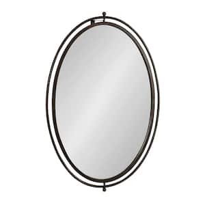 Baron 23.00 in. W x 34.50 in. H Metal Bronze Oval Framed Decorative Mirror