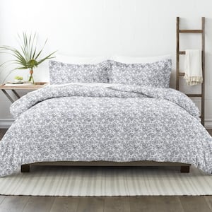 Coarse Paisley Patterned Performance Navy Queen 3-Piece Duvet Cover Set