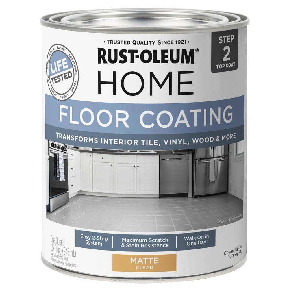 Rust-Oleum Home Matte Clear Water-Based Floor Paint 1 Qt.