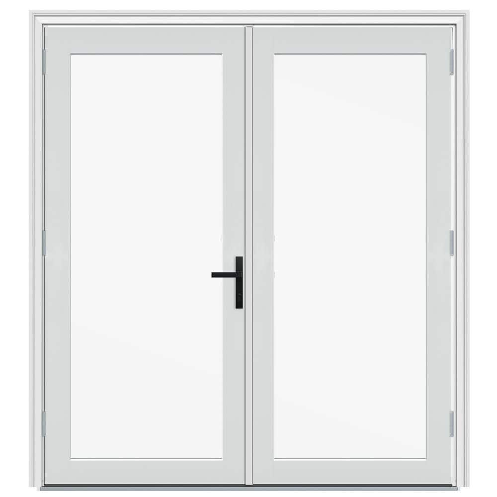 60 in. x 80 in. F4500 Right-Hand/Outswing White Fiberglass French Patio Door w/ Low-E Impact Glass and Black Handle price history on PriceWatchPro