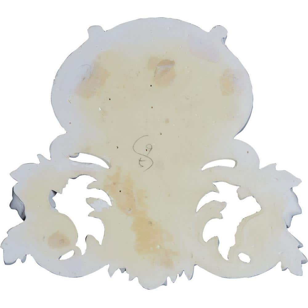 White Polyurethane Shell Center Onlay Scroll 10.5'' H x 12'' W