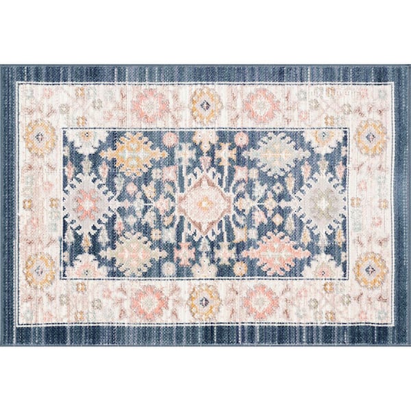 Crestwood Navy 2 ft. x 3 ft. Oriental Indoor Area Rug