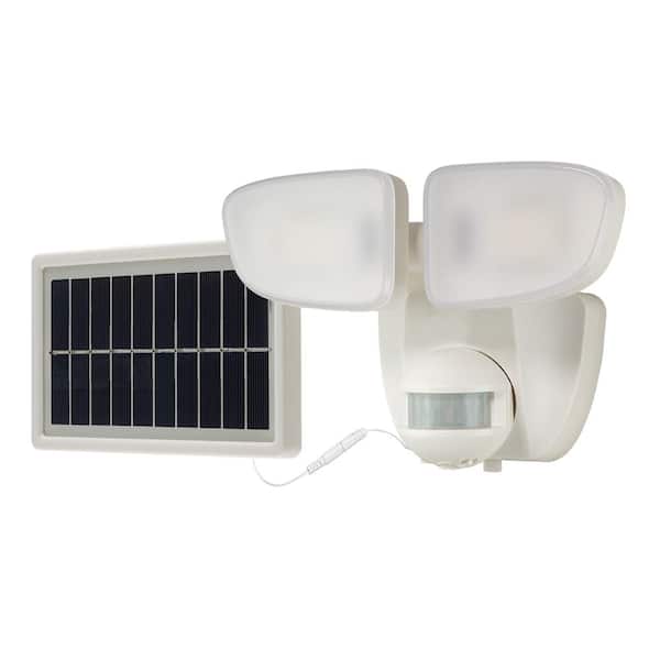 HALO SLFS 180-Degree White Solar Powered Motion Activated Outdoor Integrated LED Flood Light 700 Lumens