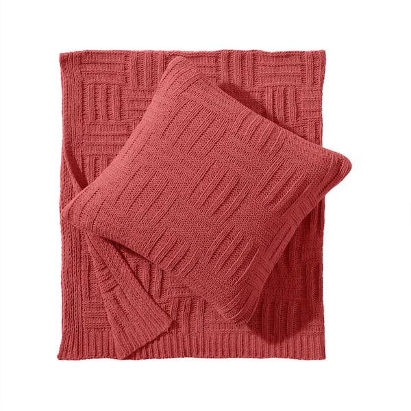 Tommy Bahama Chain Basket Coral Polyester Knit 20 x 20