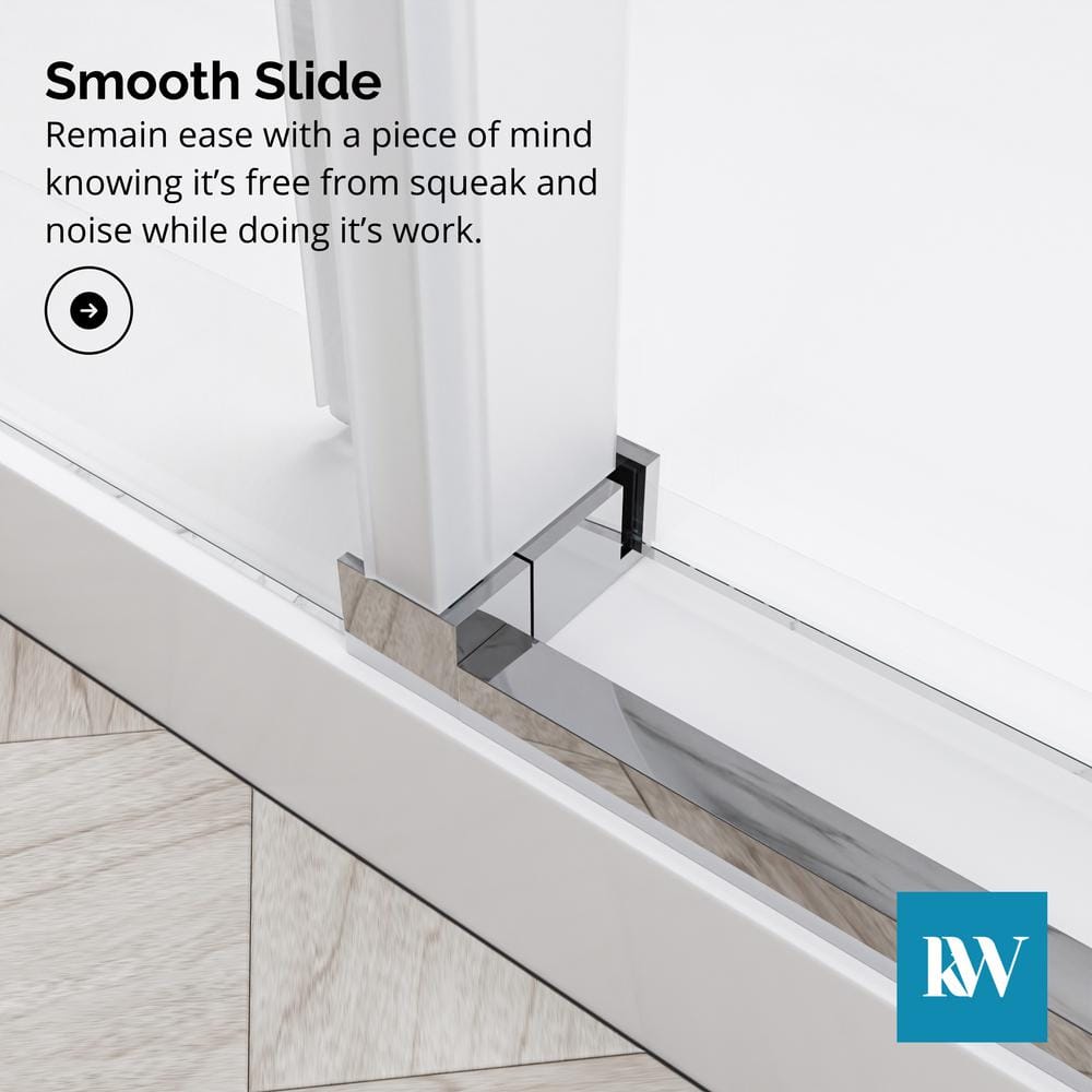 Radiance 54" Chrome Frameless Sliding Shower Door with Clear Glass