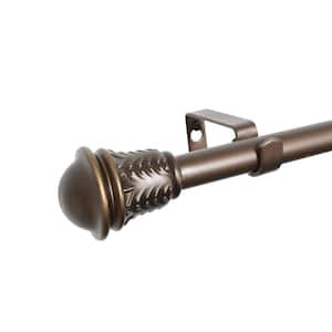 Knob Cap 36 in. - 72 in. Adjustable Curtain Rod 3/4 in. in Vintage Bronze with Finial