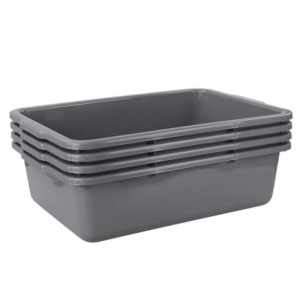 23.4 in. Concrete Cement Mixing Tray for Household, RV, Camping Commercial Suitcase, Dark Gray (4-Pack)