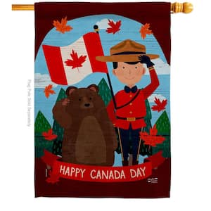 28 in. x 40 in. Oh Canada Day House Flag Double-Sided Readable Both Sides Regional Canada Decorative