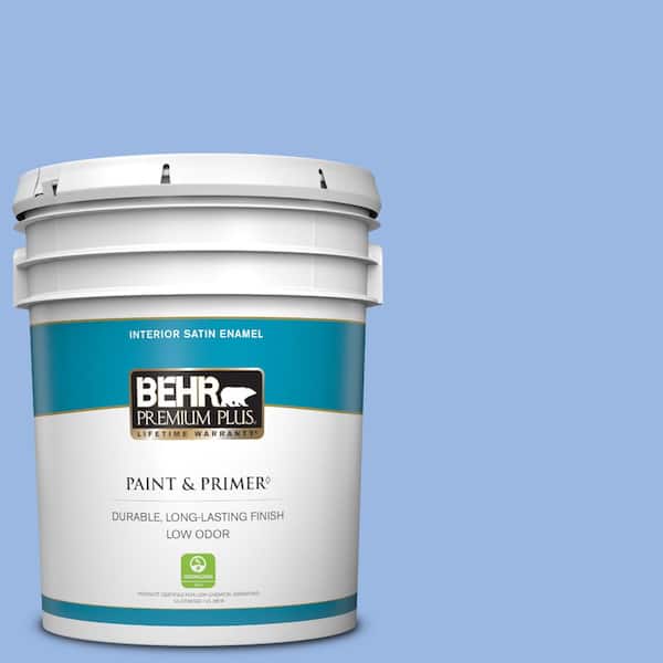 BEHR PREMIUM PLUS 5 gal. #P530-3 Honest Satin Enamel Low Odor Interior Paint & Primer