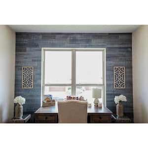 1/8 in. L x 3 in. W x 12-42 in. HPeel and Stick Blue Gray Wooden Decorative Wall Paneling (40 sq. ft./Box)