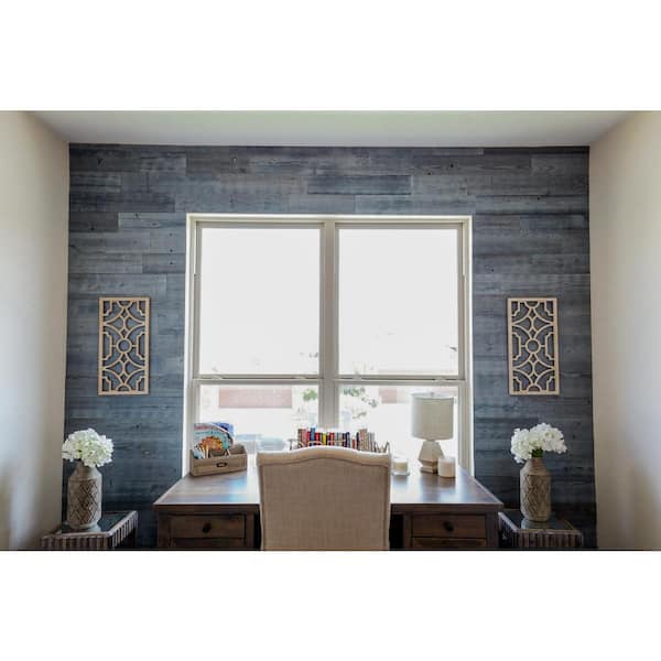 Timberchic 1/8 in. L x 3 in. W x 12-42 in. HPeel and Stick Blue Gray Wooden Decorative Wall Paneling (40 sq. ft./Box)