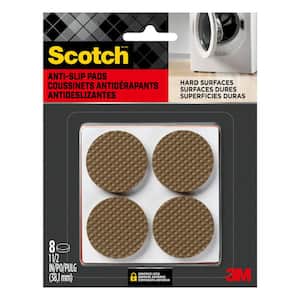 1.5 in. Brown Round Hard Surface Gripping Pads (8-Pack)