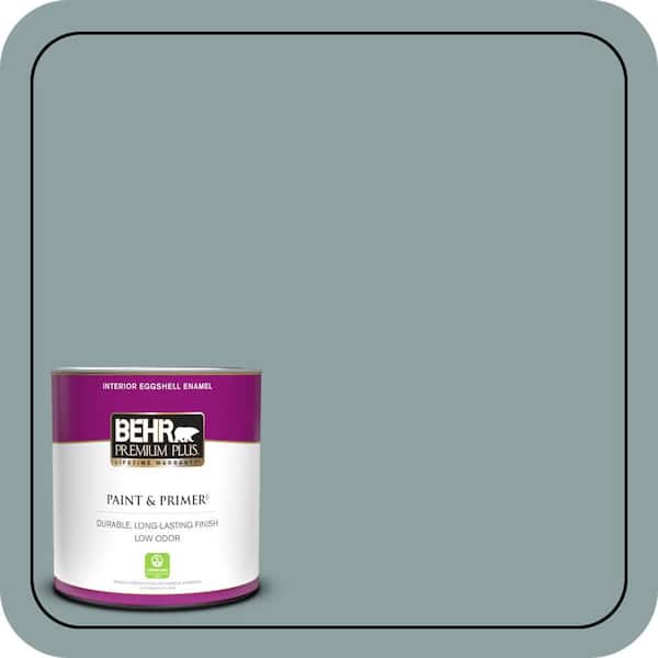 BEHR PREMIUM PLUS 1 qt. #N440-4 October Sky Eggshell Enamel Low Odor Interior Paint & Primer