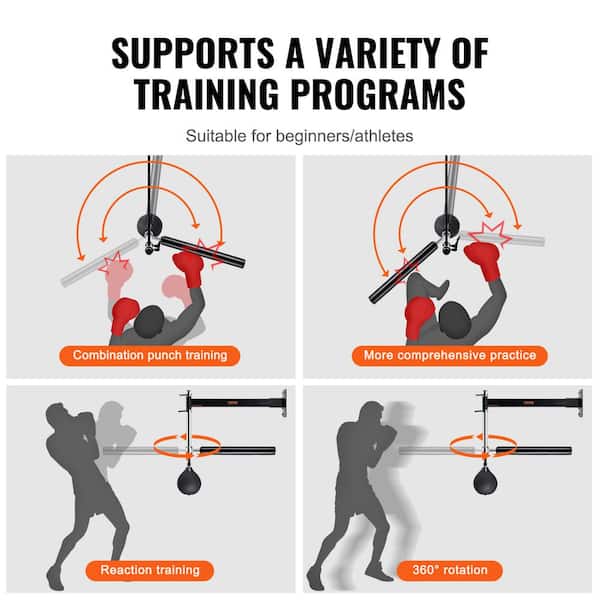 VEVOR Wall Mount Boxing Spinning Bar with Punching Ball Adjustable