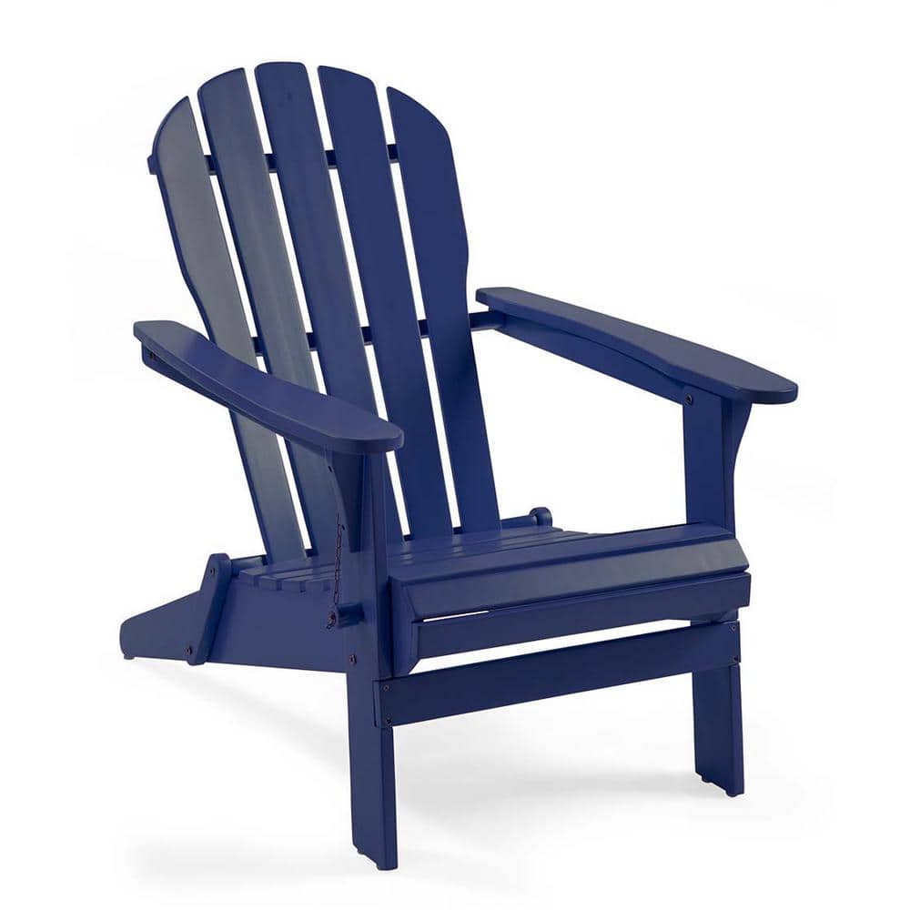 Evergreen Navy Wooden Adirondack Chair (Set of 1) 62A80 NY The Home Depot
