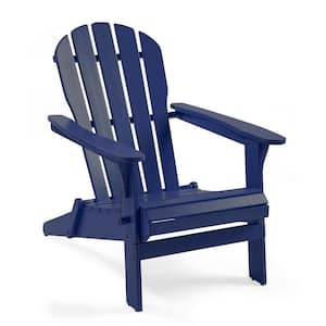 Navy Wooden Adirondack Chair (Set of 1)
