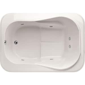 Cassi 60 in. x 42 in. Rectangular Drop-in Air Bathtub with Reversible Drain in White