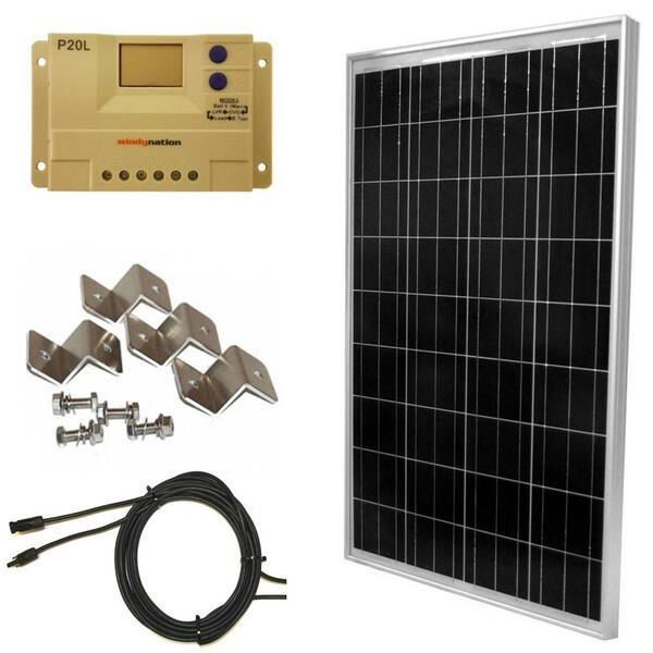 WindyNation 100-Watt Off-Grid Polycrystalline Solar Panel Kit