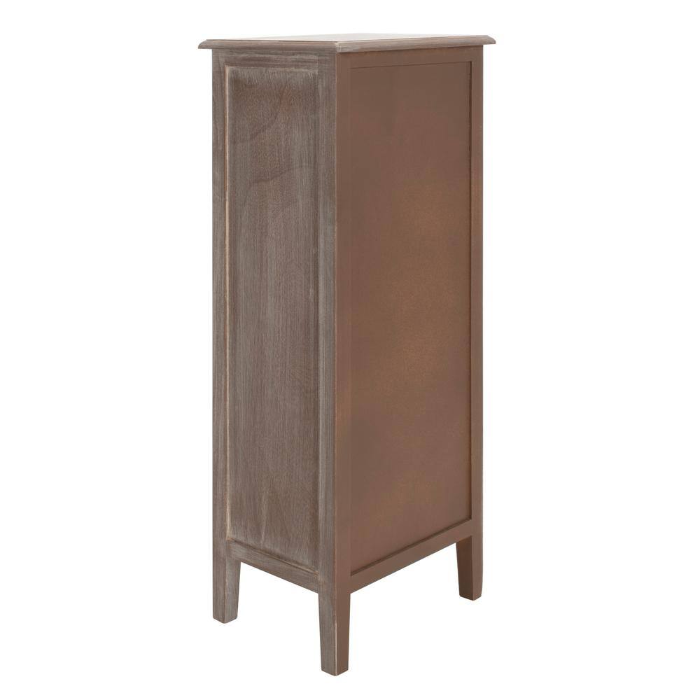 Transitional Michaela Rectangular Wooden Side Table with 4 Basket Drawers - Vintage White