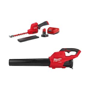 M12 FUEL 8 in. 12V Lithium-Ion Brushless Cordless Hedge Trimmer Kit with M18 FUEL 120 MPH 450 CFM Blower (2-Tool)