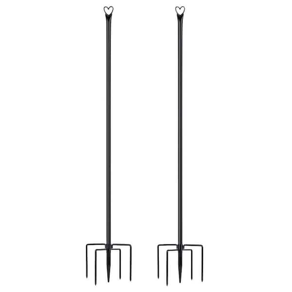 Angel Sar 9.8 ft. Steel Outdoor String Light Heart Poles Flagpole (2-Pack)