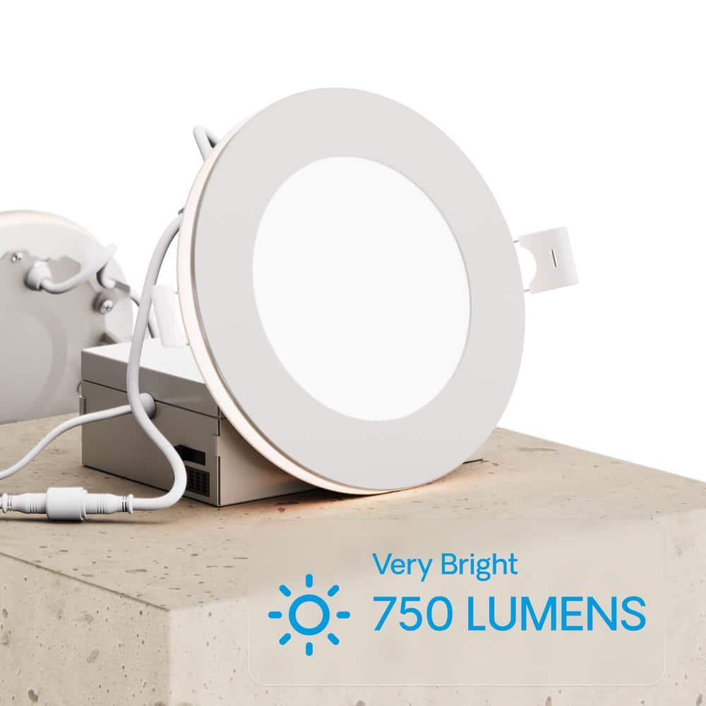 4-Inch White Aluminum Slim Recessed LED Downlight with Night Light