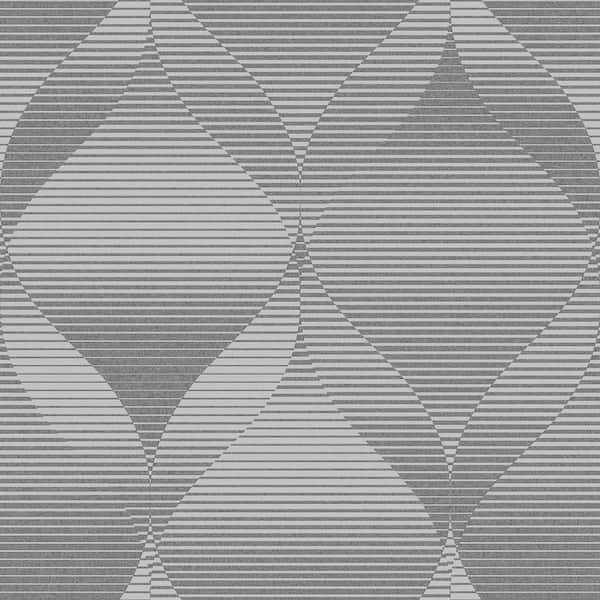 Dark Grey 3D Geometric Swirl Print Non-Woven Paste the Wall Textured Wallpaper 57 Sq. Ft.