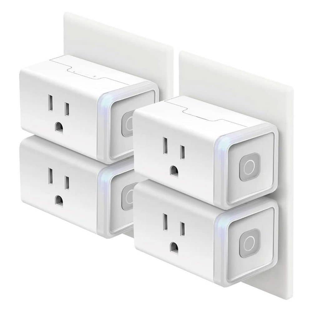 BeamBox 15A White Smart Plug Wi-Fi Outlet with Remote Control, Voice ...