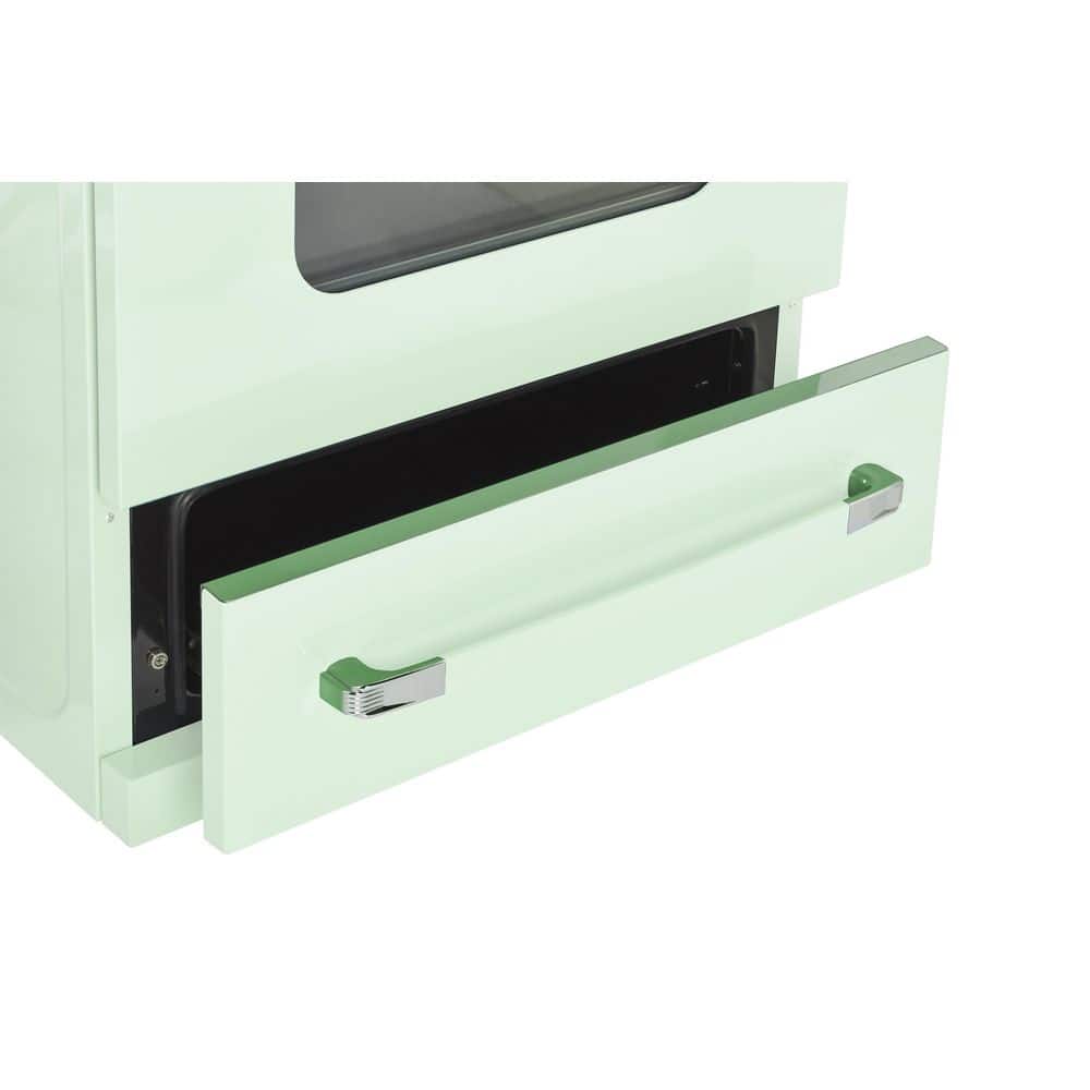 Summer Mint Green 30" Retro Freestanding Electric Range with Convection Oven