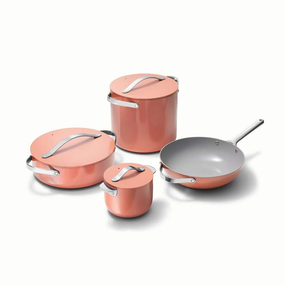CARAWAY HOME Cookware+ 8-Piece Ceramic Nonstick Cookware Set in Terracotta