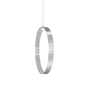 Glade Collection 1-Light Large Ring Chrome LED Pendant