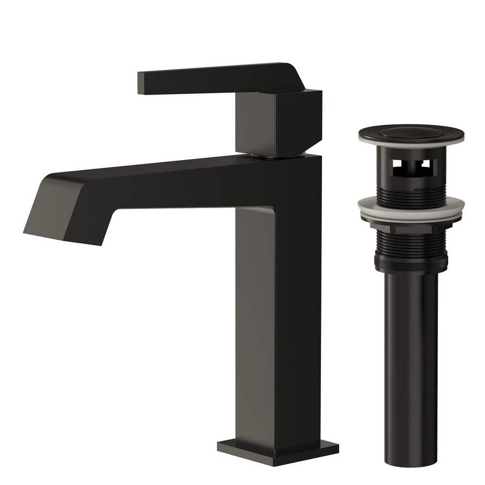 8.75 in. H Single Hole Faucet1-Handle Brass Bathroom Sink Faucet, Pop-Up Drain, Spot-Resistant in Matte Black, 1.2 GPM price history on PriceWatchPro