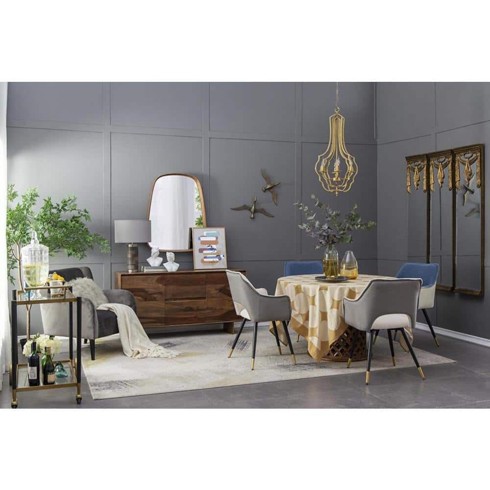 Wayne Light Brown Wood Rectangular Vanity Mirror