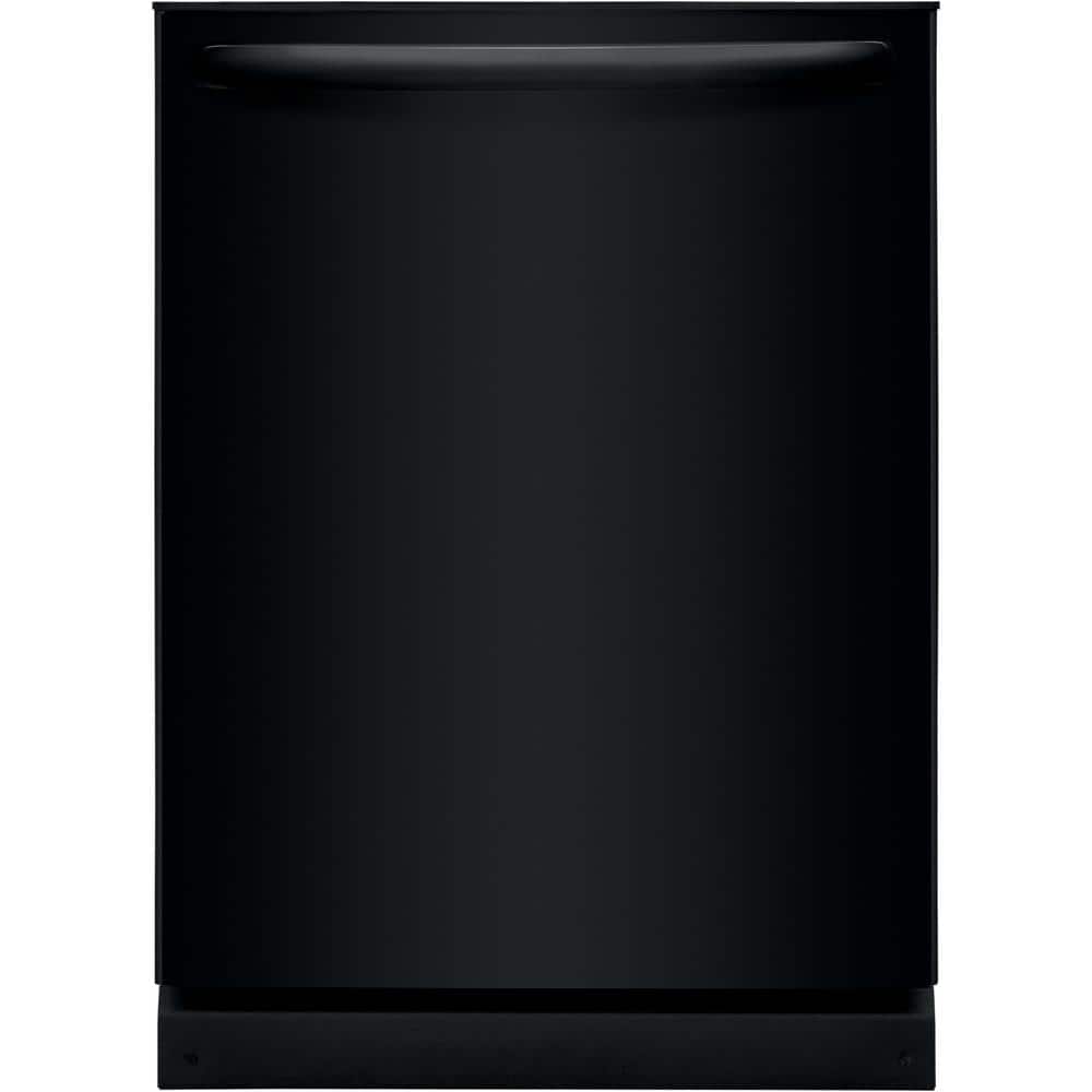 Frigidaire 24 in Top Control Built In Tall Tub Dishwasher with Plastic Tub in Black with 4-cycles