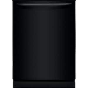 24 in Top Control Built In Tall Tub Dishwasher with Plastic Tub in Black with 4-cycles