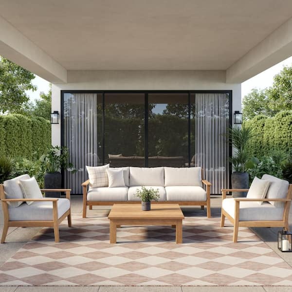 Positano Beige 10 ft. x 10 ft. Diamond Contemporary Square Area Rug