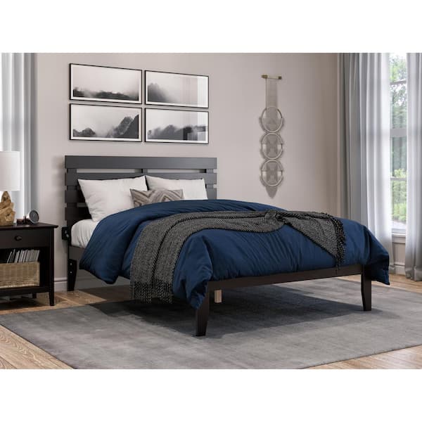 AFI Oxford 55-3/8 in. W Espresso Dark Brown Full Size Solid Wood Frame with Turbo USB Device Charger Platform Bed