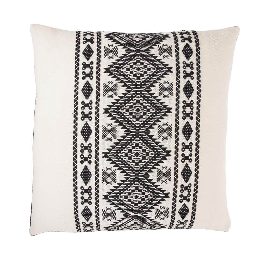 Marcos Tribal Black/ White Throw Pillow 22 inch