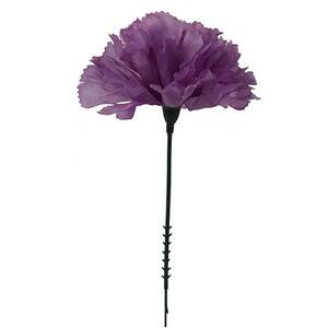 7 in. Artificial Lavender Silk Carnation Flower Picks (50 Pack)