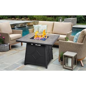 32 in. 40,000BTU Fire Pit Propane Gas Fire Pit Table Square Tabletop