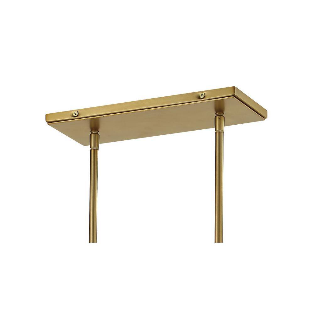 Coal & Soft Brass 8-Light Rectangular Island Pendant