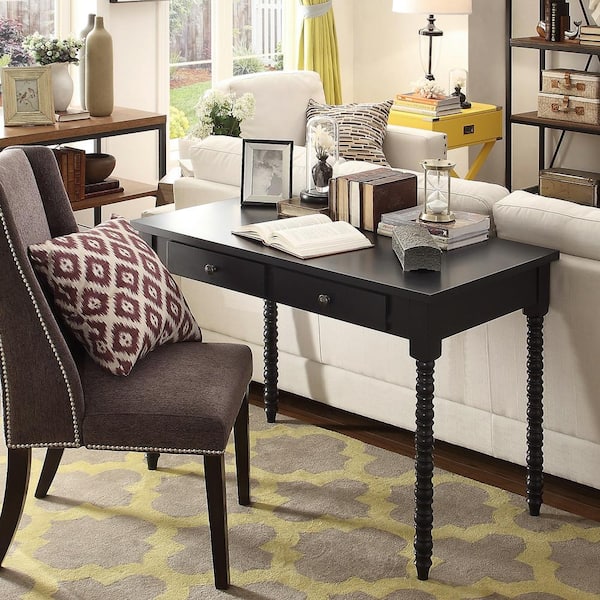 42 in. Vulcan Black 2-Drawer Helix Legs Office Desk