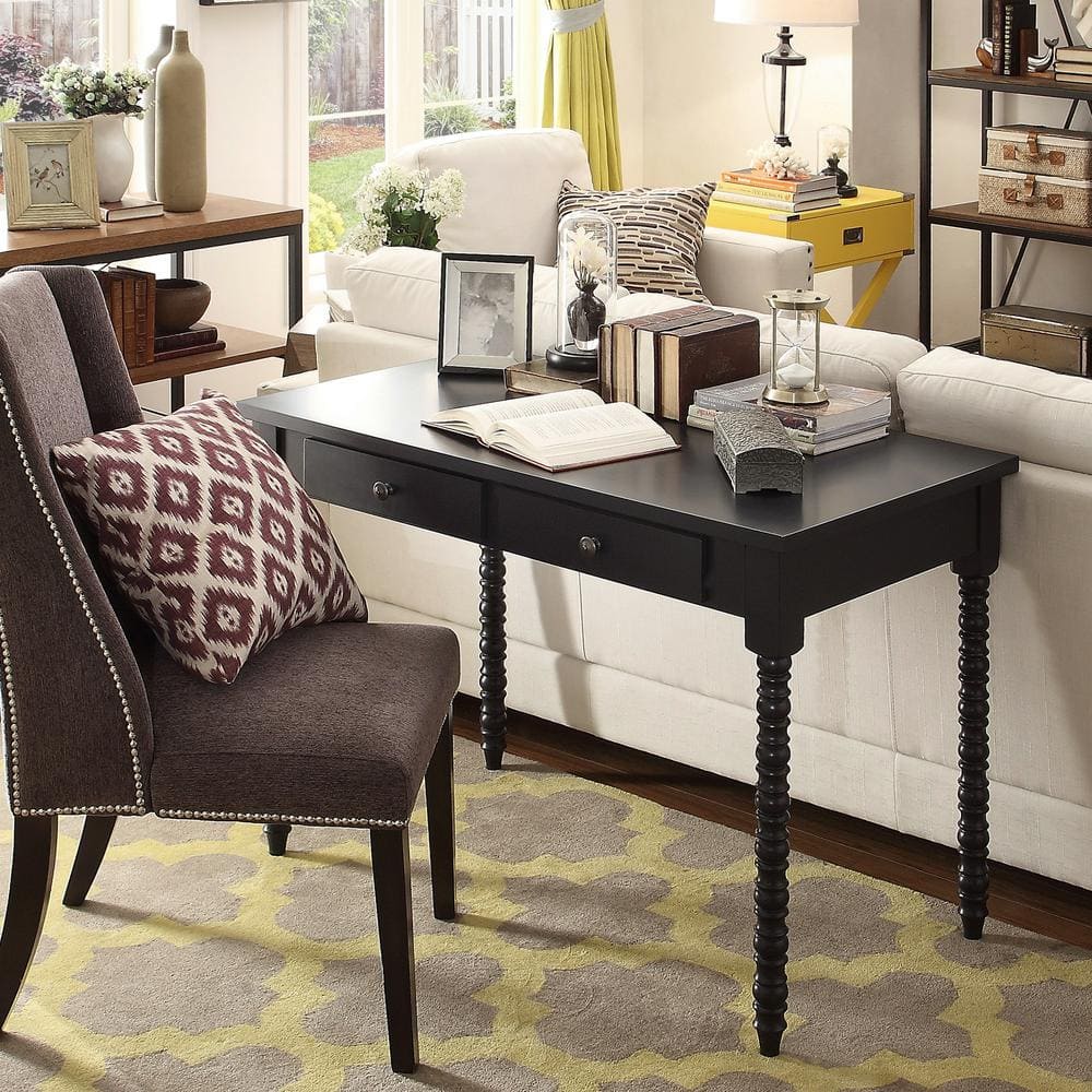 42 in. Vulcan Black 2-Drawer Helix Legs Office Desk
