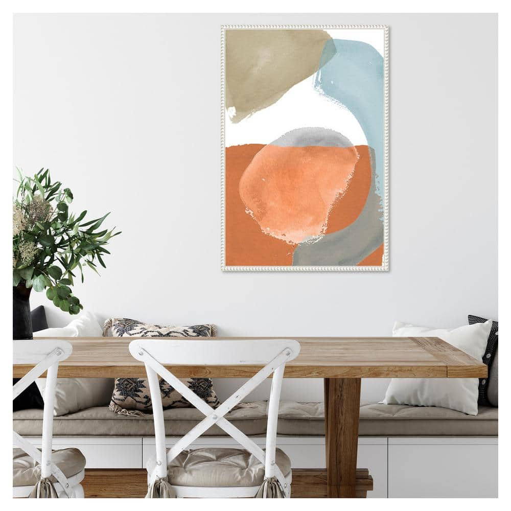 Pastel Abstract Nature Vistas Canvas with Beaded Frame
