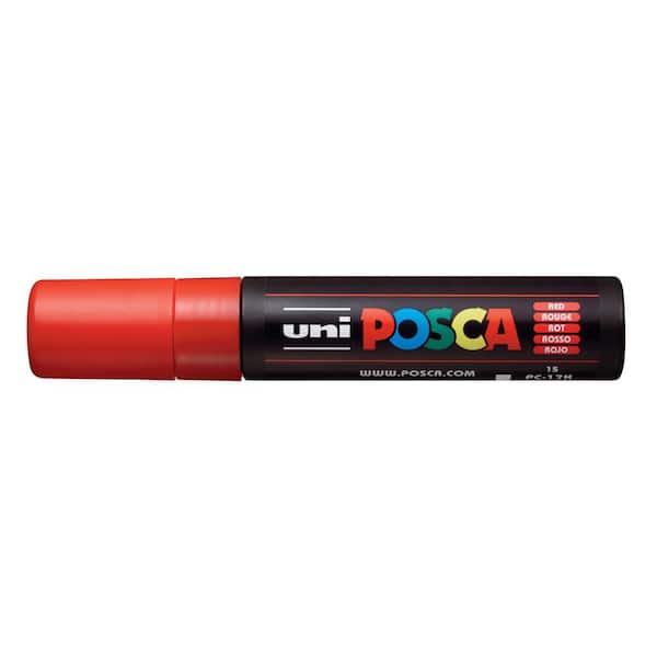 POSCA PC-17K Extra Broad Rectangular Chisel Paint Marker, Red 076830 - The  Home Depot