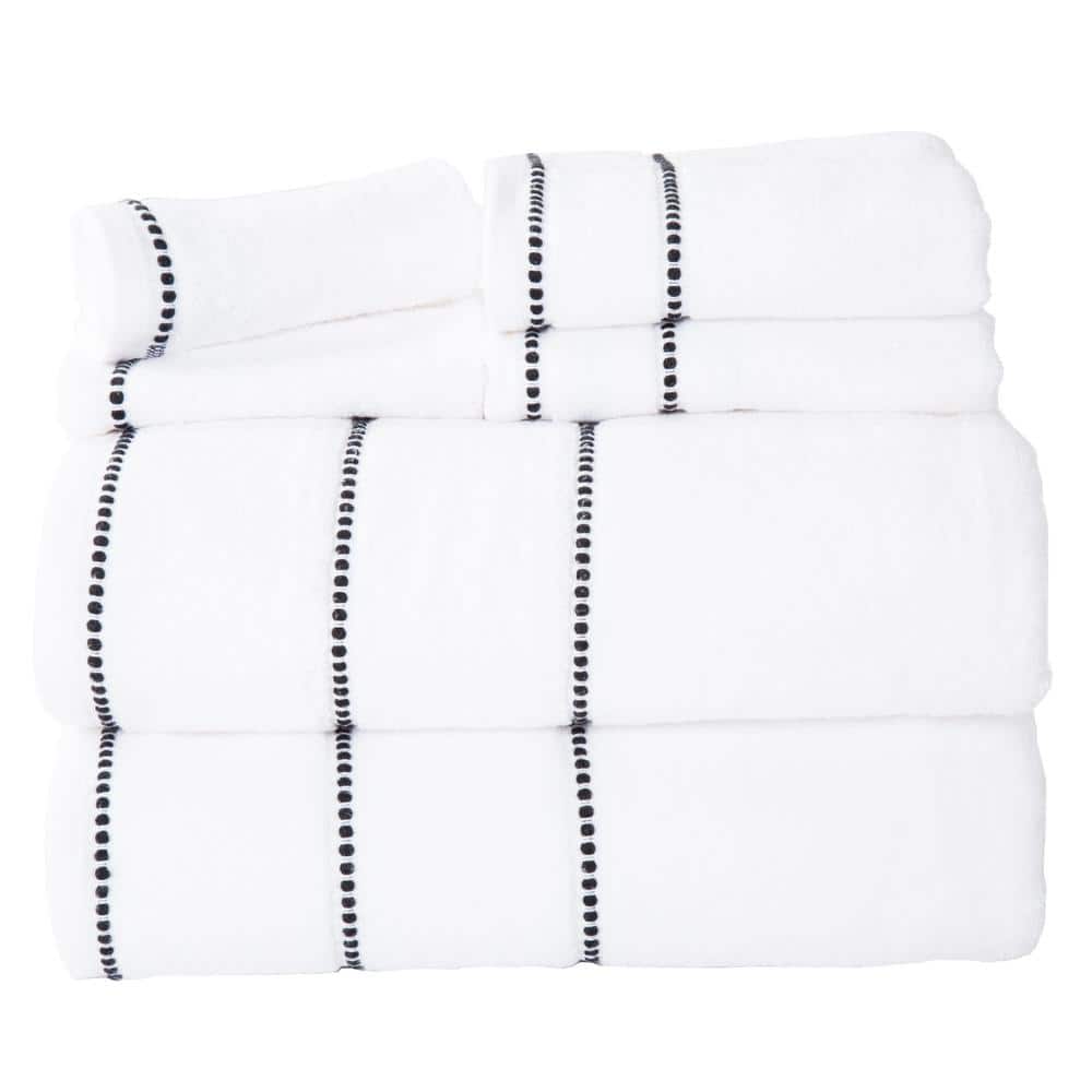 Black White Stripe Face Towel Set of 2, Hand Towel Dish Towels Beach Towels  Bath Kitchen Decor Set, 30x15