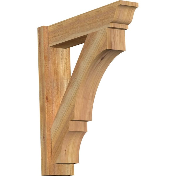 Ekena Millwork 6 in. x 28 in. x 24 in. Western Red Cedar Balboa Traditional Rough Sawn Outlooker