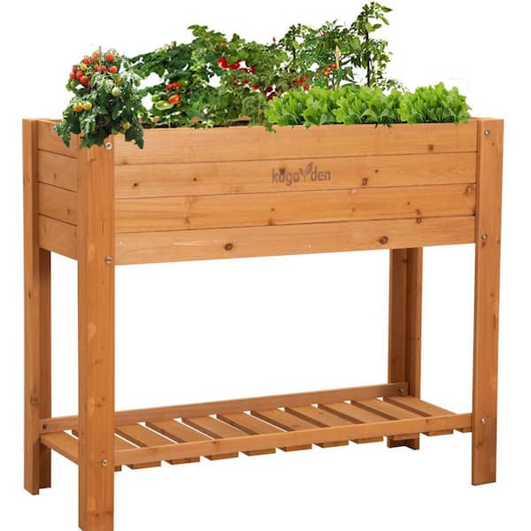 Cedar Wood Raised Garden Bed Outdoor U-Shaped Planter Box